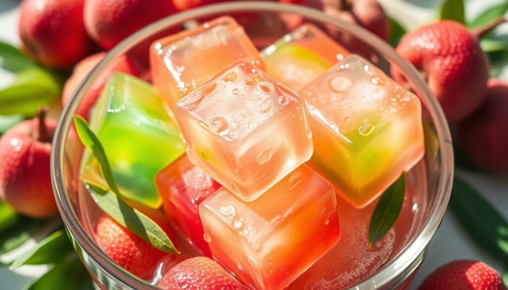 lychee green tea ice cubes