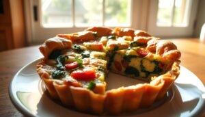 Vegan breakfast quiche with tofu