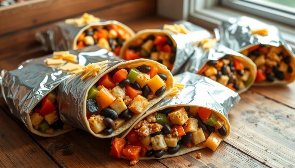 freezer-friendly vegetarian breakfast burritos
