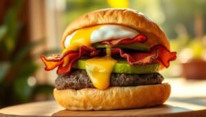 Breakfast burgers with avocado