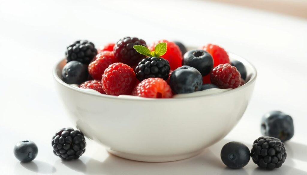 Greek yogurt bowl with berries for thyroid health