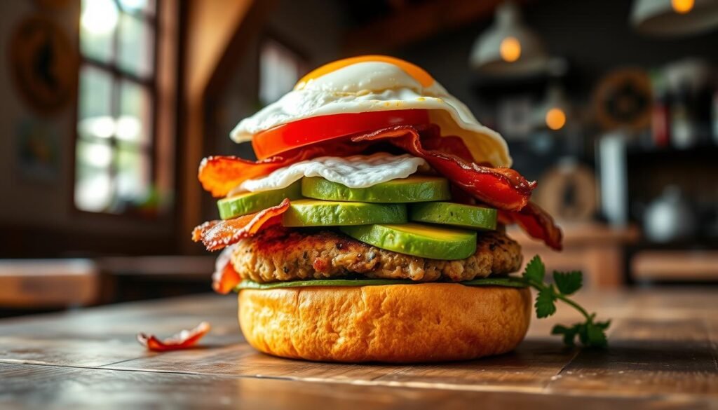 avocado brunch burger