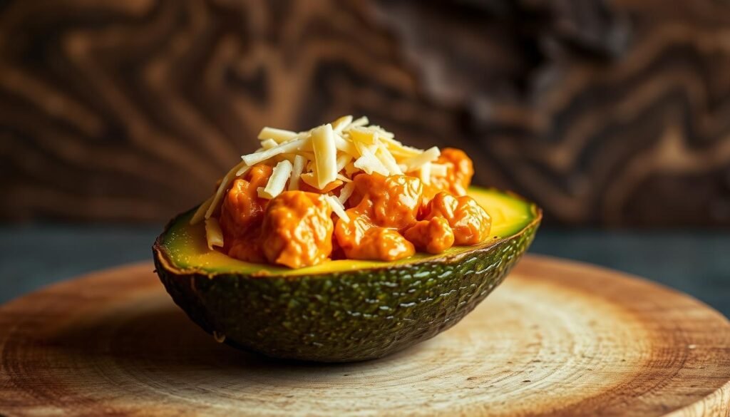 buffalo chicken stuffed avocado bake keto egg bake ideas