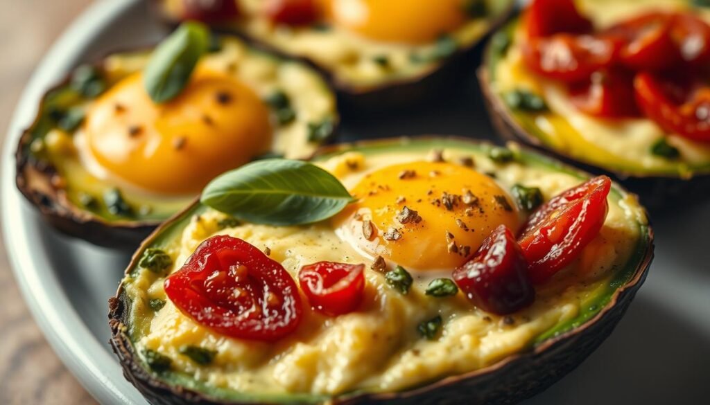 high-protein keto avocado egg bake