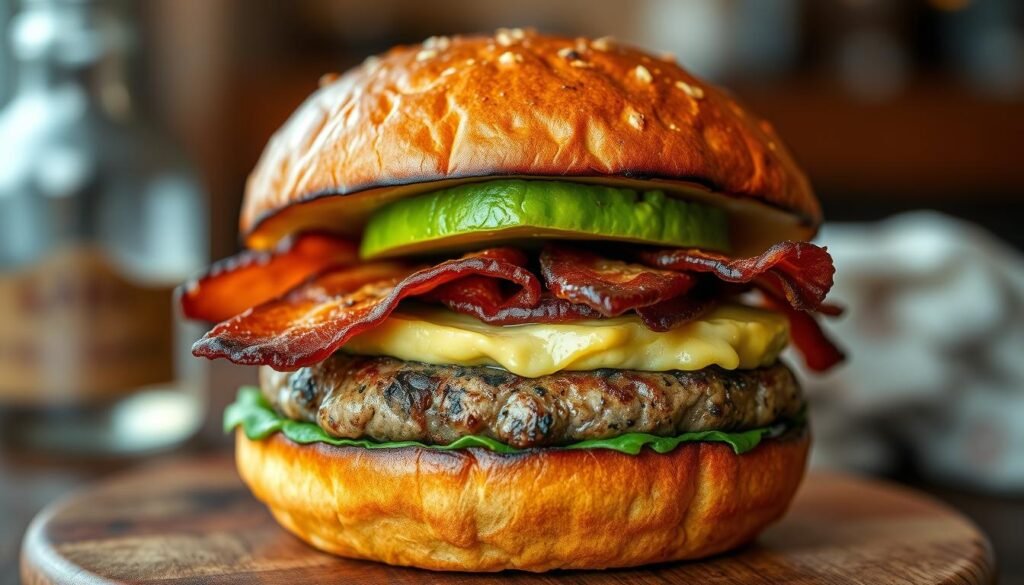 keto avocado burger with cloud bread