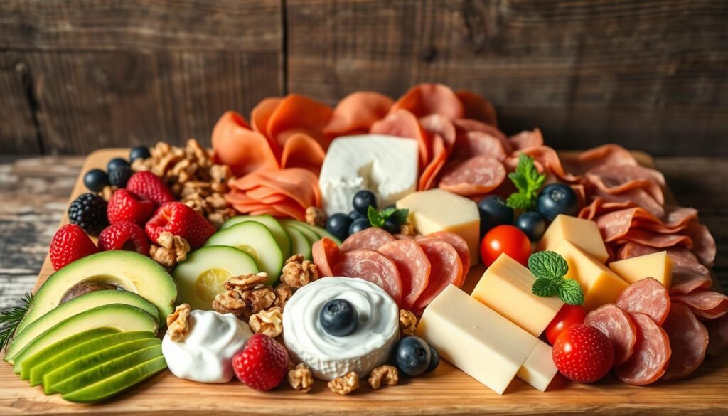 low-carb high-fat breakfast board