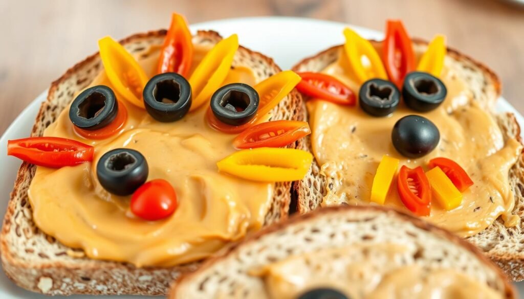 sunflower seed butter toast faces recipe