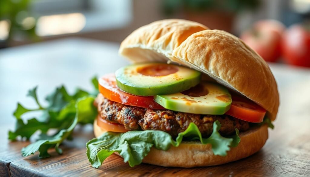 vegan sausage breakfast sandwich
