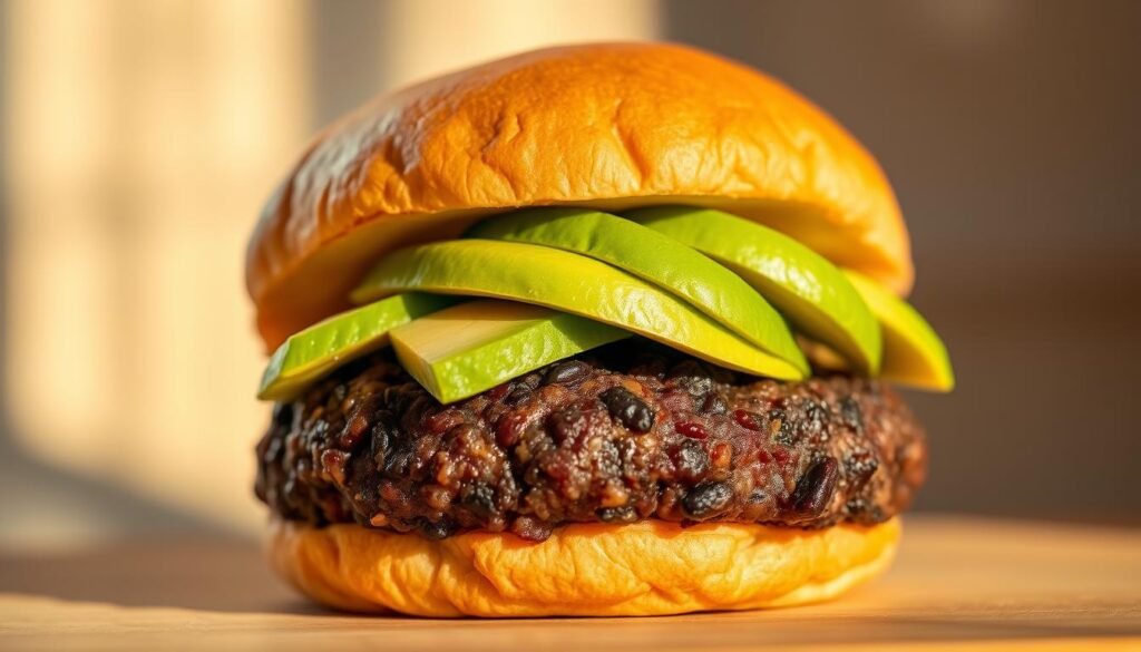 vegetarian black bean avocado burger