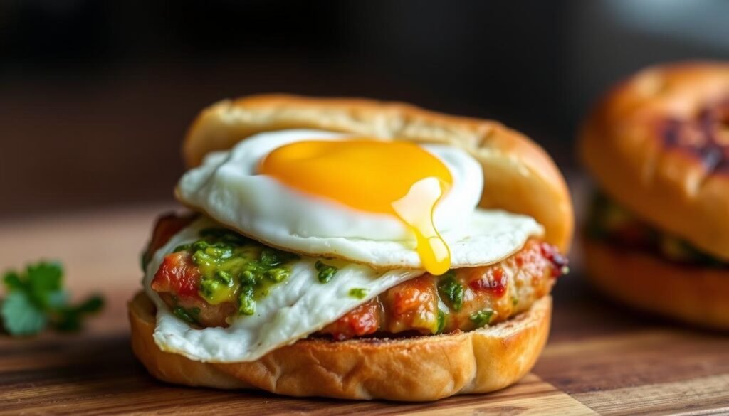pesto turkey sausage and egg sandwich for a flavor-packed 10-minute meal pesto turkey sausage and egg sandwich for a flavor-packed 10-minute meal